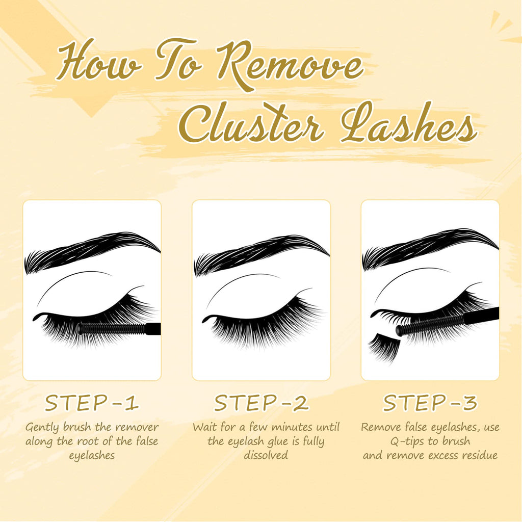 QUEWEL DIY Eyelash Extensions Kit – 144 Clusters, Bond & Seal, Remover