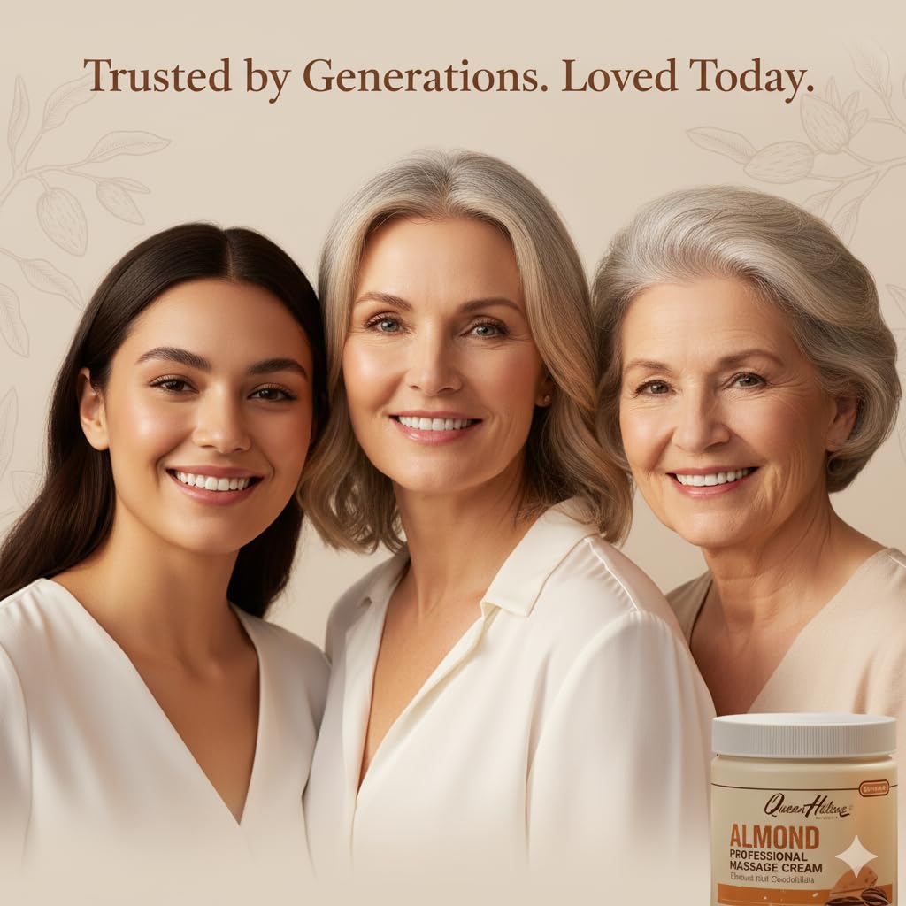 Queen Helene Almond Professional Massage Cream – Rich Conditioning for Smooth, Hydrated Skin (15 oz)