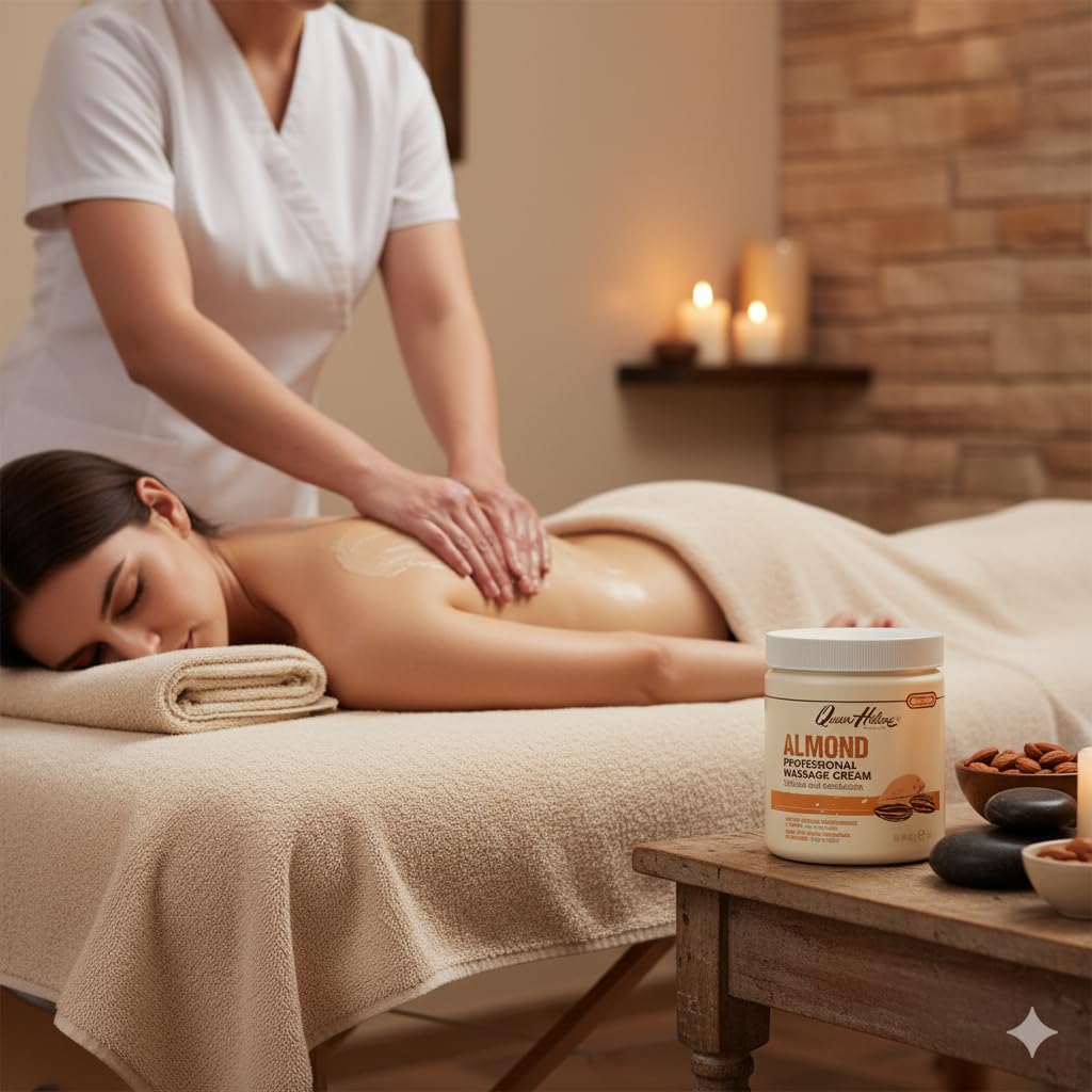 Queen Helene Almond Professional Massage Cream – Rich Conditioning for Smooth, Hydrated Skin (15 oz)