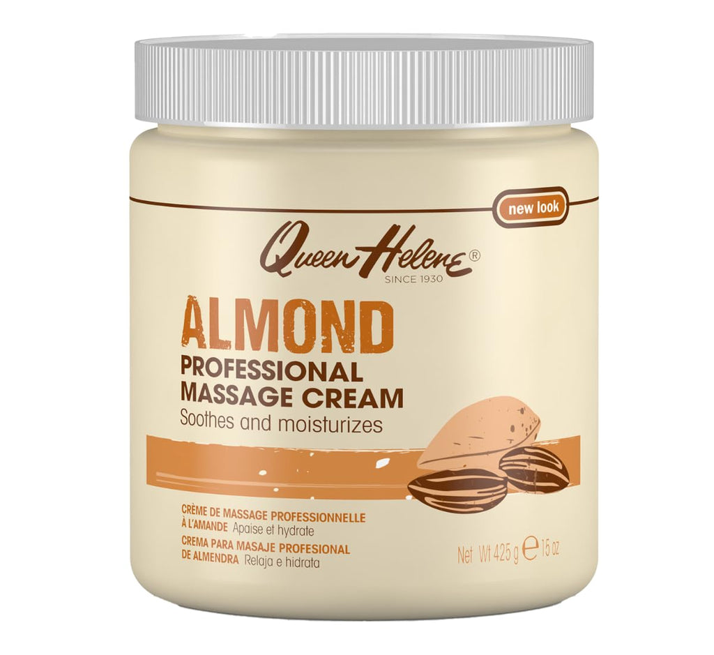 Queen Helene Almond Professional Massage Cream – Rich Conditioning for Smooth, Hydrated Skin (15 oz)