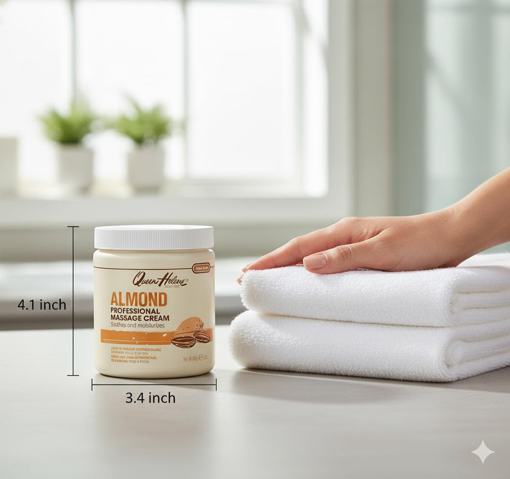 Queen Helene Almond Professional Massage Cream – Rich Conditioning for Smooth, Hydrated Skin (15 oz)