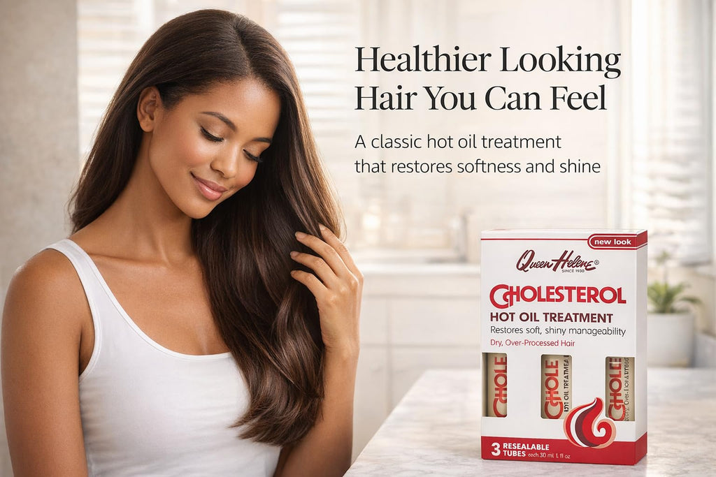 Queen Helene Cholesterol Hot Oil Treatment - 12 Single-Use Tubes for Dry, Damaged Hair