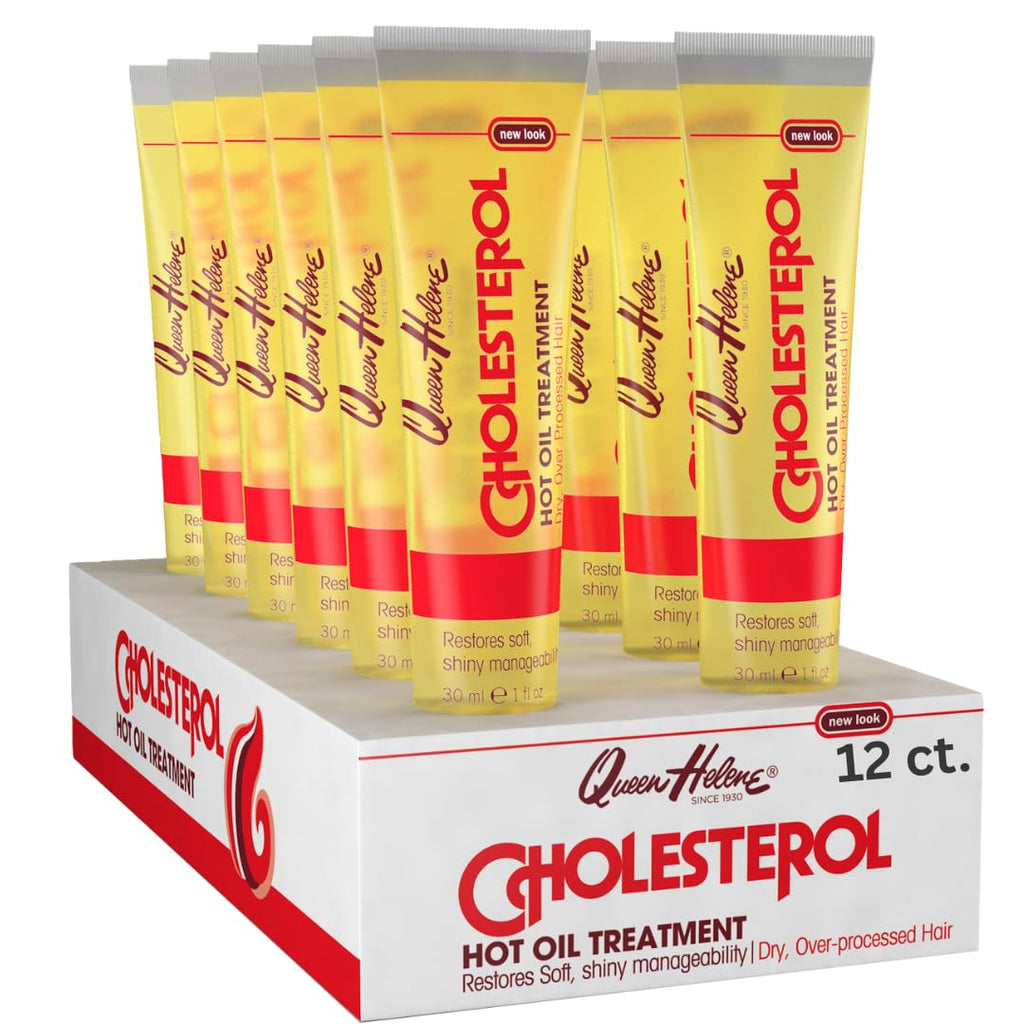 Queen Helene Cholesterol Hot Oil Treatment - 12 Single-Use Tubes for Dry, Damaged Hair