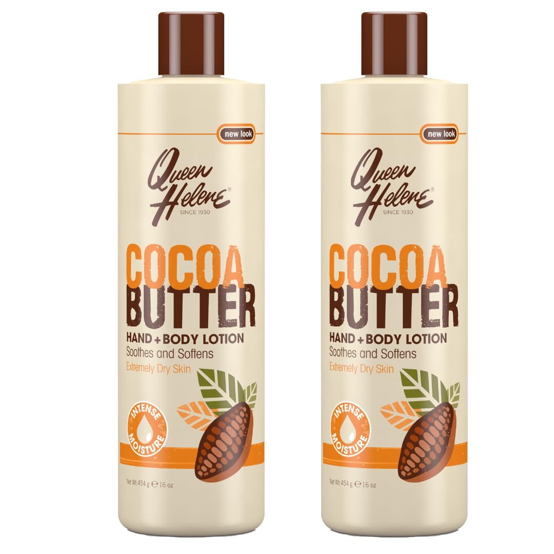 Queen Helene Cocoa Butter Hand & Body Lotion – Deep Moisture for Dry Skin | 16 oz Pack of 2