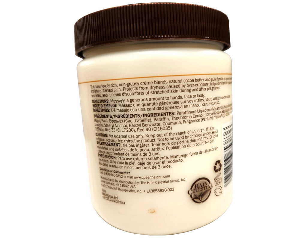 Queen Helene Cocoa Butter Moisturizing Kit: Face + Body Creme 15 oz + 100% Cocoa Butter Lip Balm 1 oz