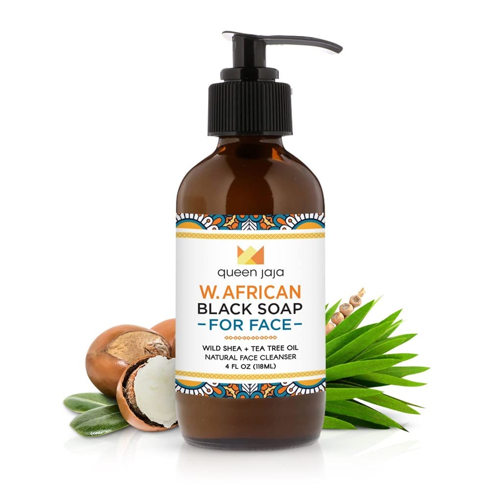Queen Jaja Black Soap for Face – West African Cleanser, Small-Batch 4 oz