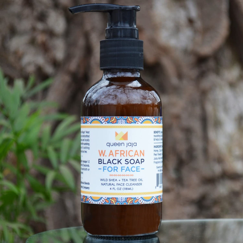 Queen Jaja Black Soap for Face – West African Cleanser, Small-Batch 4 oz