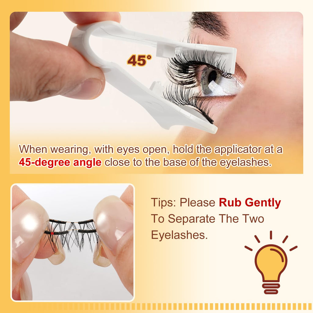 QUEWEL Magnetic Eyelashes with Applicator – No Glue Needed, Reusable, Beginner-Friendly (Soft-Magnetic-B)