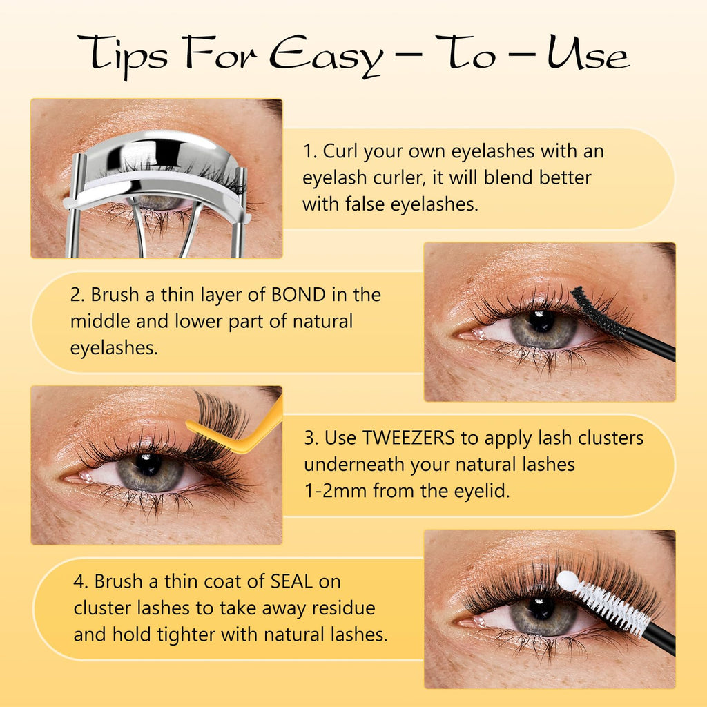 QUEWEL DIY Lash Extension Kit – 144 Lashes, Bond & Seal, Waterproof, At-Home Lash Kit