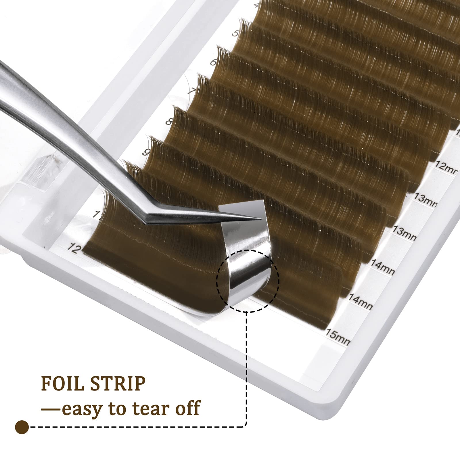 QUEWEL Easy Fan Volume Lashes – Brown 0.07 D Curl, 9-16mm Mixed Lengths, Self-Fanning 2D-10D Lashes