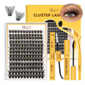 QUEWEL Lash Clusters Kit – DIY 156-Piece Lash Extensions Set (10–18mm) with Bond & Seal, Remover & Tools