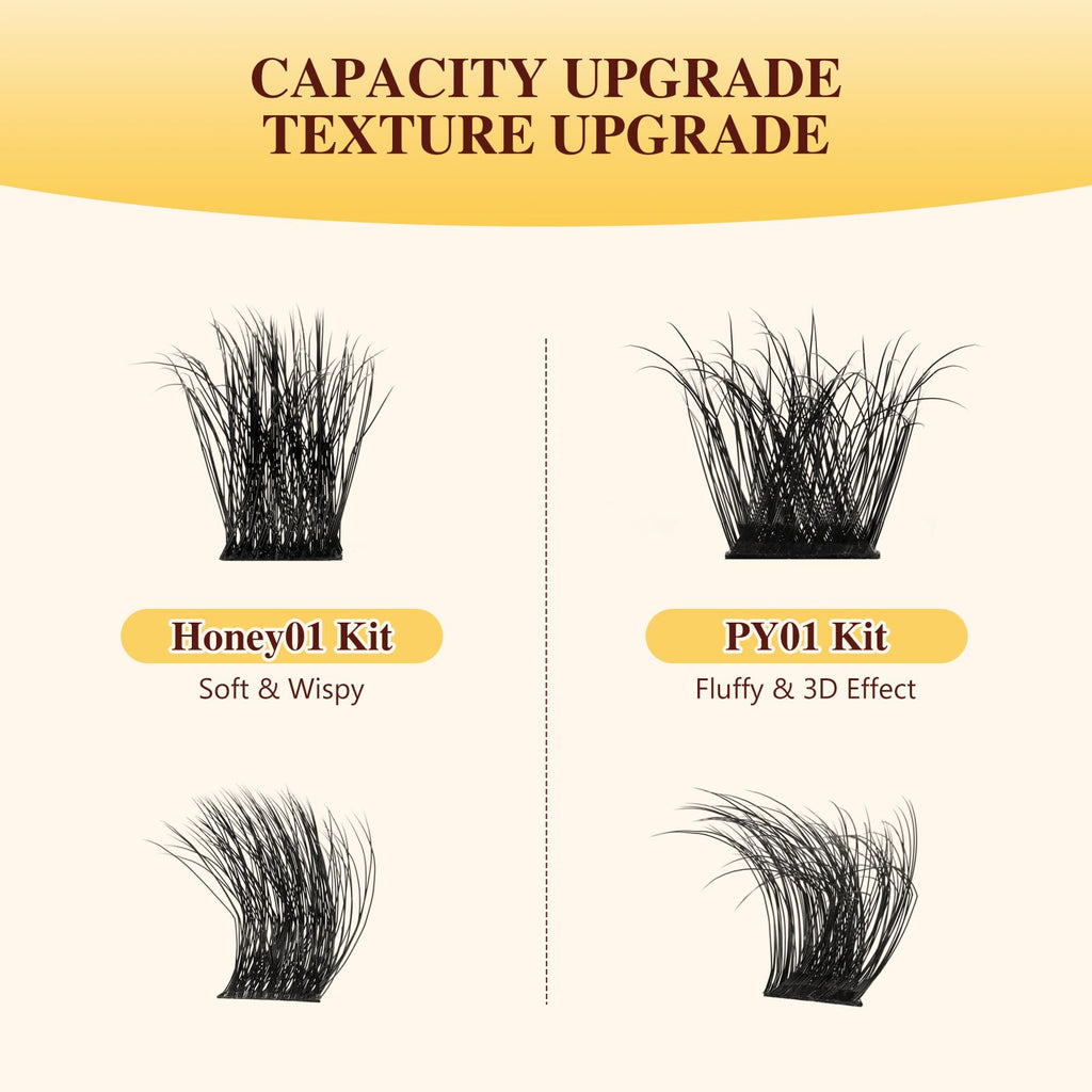 QUEWEL DIY Lash Extension Kit - 144 Pcs Clusters, 10-18mm, Bond & Seal, Beginner-Friendly at Home