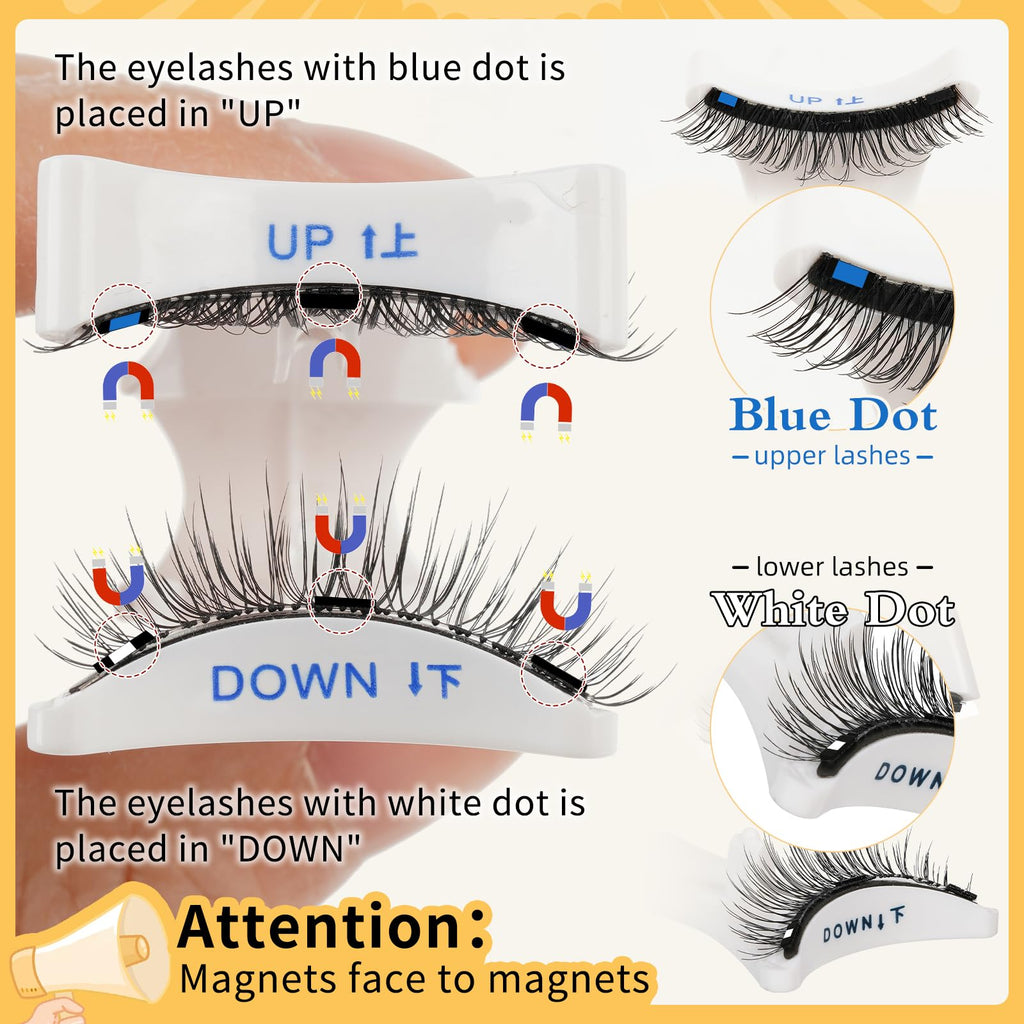 QUEWEL Reusable Magnetic Eyelashes – 2 Pair with Applicator | No Glue Needed, Natural Look