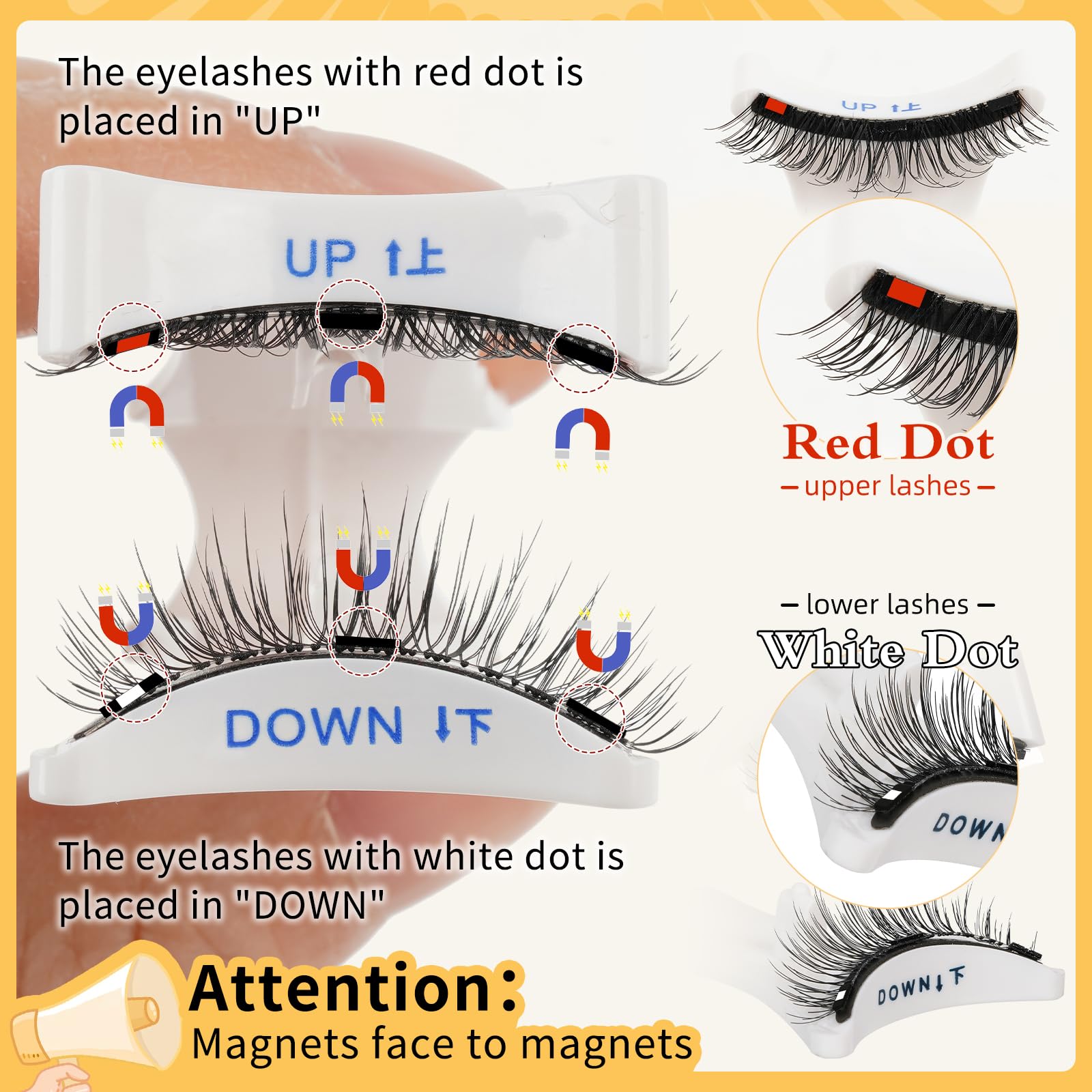QUEWEL Magnetic Eyelashes Kit – 2 Pairs Reusable Natural Look with Applicator No Glue Needed