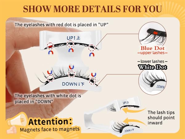 QUEWEL Magnetic Eyelashes 2-Pair Kit with Applicator — No Glue Needed, Reusable Cat-Eye Lashes