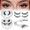 QUEWEL Magnetic Eyelashes 2-Pair Kit with Applicator — No Glue Needed, Reusable Cat-Eye Lashes