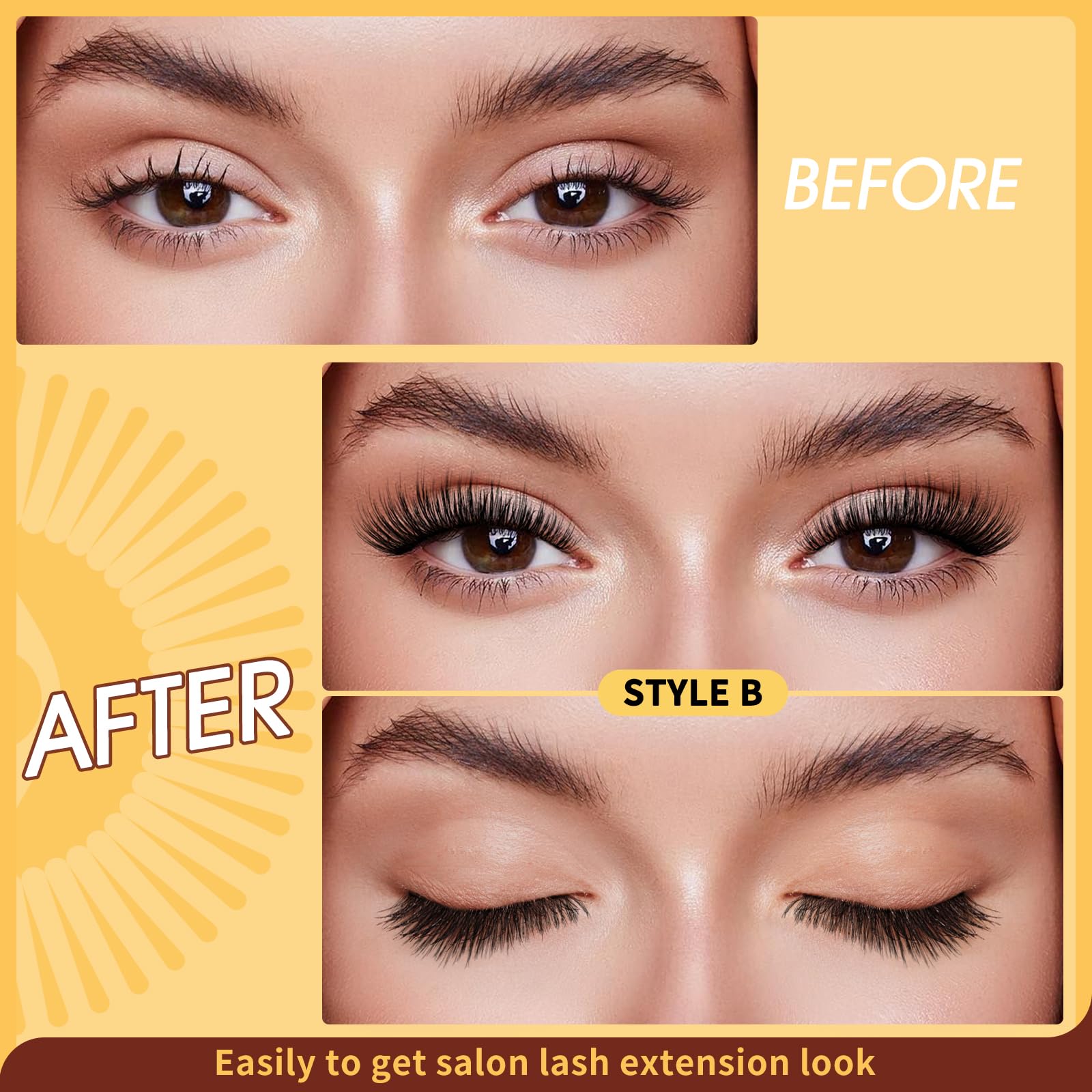 QUEWEL Reusable Magnetic Eyelashes – 2 Pair with Applicator | No Glue Needed, Natural Look