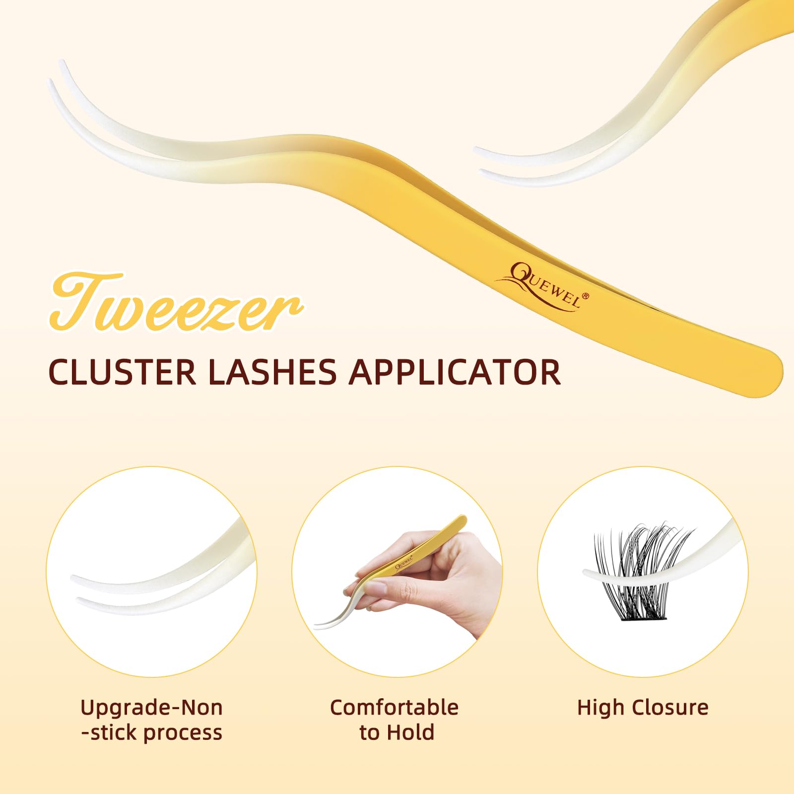 QUEWEL Self-Adhesive Eyelashes Kit ZN-01 – No Glue Needed, Press-On Lashes for Beginners