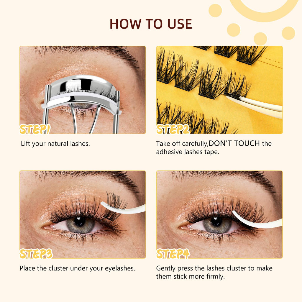 QUEWEL Self-Adhesive Eyelashes Kit ZN-01 – No Glue Needed, Press-On Lashes for Beginners