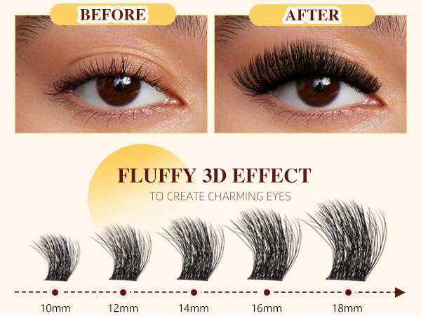 QUEWEL DIY Lash Extension Kit - 144 Pcs Clusters, 10-18mm, Bond & Seal, Beginner-Friendly at Home