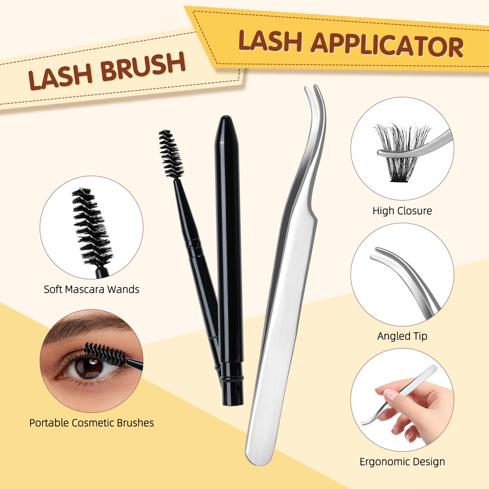 QUEWEL DIY Lash Extension Kit | 300 Pcs Cluster Lashes 10-20mm | Waterproof Lash Bond & Seal