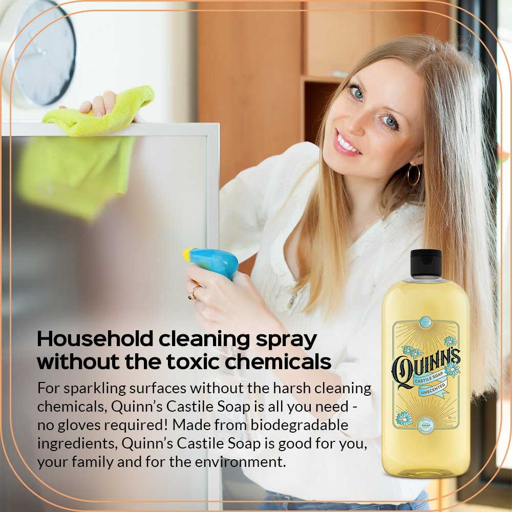 Quinn's Pure Castile Organic Liquid Soap, Unscented – 32 oz