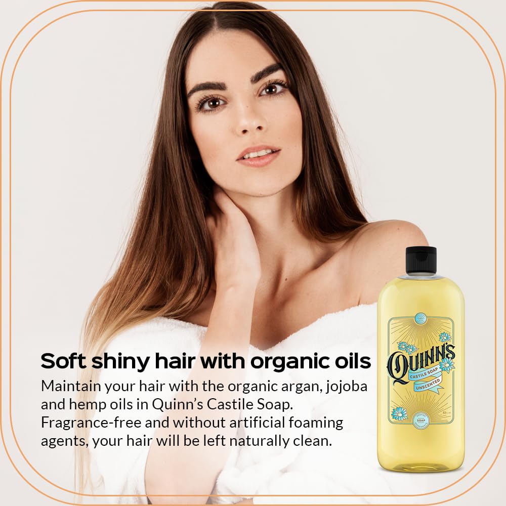 Quinn's Pure Castile Organic Liquid Soap, Unscented – 32 oz