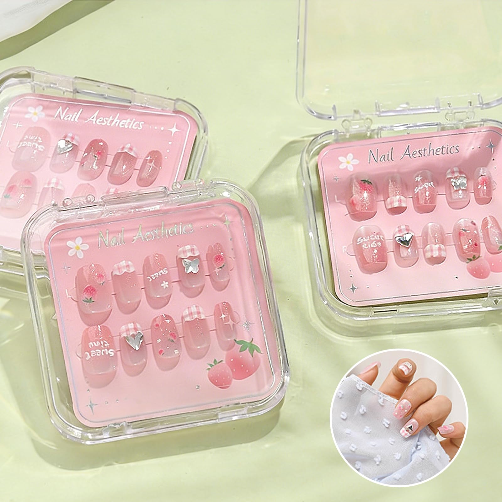 QUIYUM Fruit Skincare Set — Pink Plush Bag & Strawberry Nail Art | Hydrating Glow & Oil Control