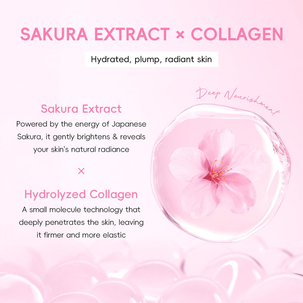 QUIYUM Sakura Collagen Skincare Set – 8-Piece Glass Skin Routine
