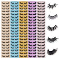 QUNETY Wholesale Mixed Lashes Pack | 3D Faux Mink, 100 Pairs, 5 Styles, Cotton Band, Reusable