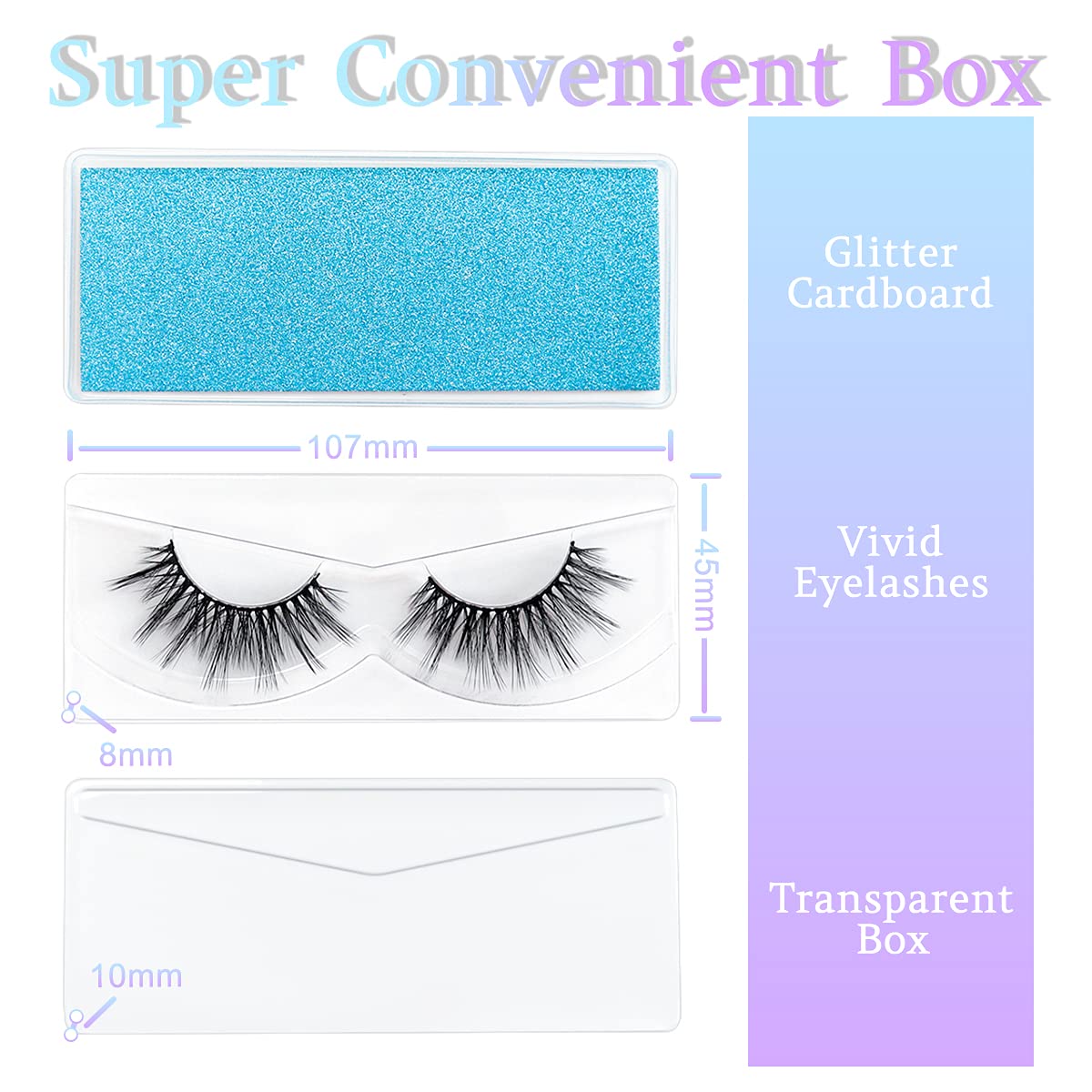 QUNETY Wholesale Mixed Lashes Pack | 3D Faux Mink, 100 Pairs, 5 Styles, Cotton Band, Reusable