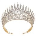 QXMYOO Zircon Crown for Women – Large Gold Tiara for Pageants, Weddings & Quinceañeras