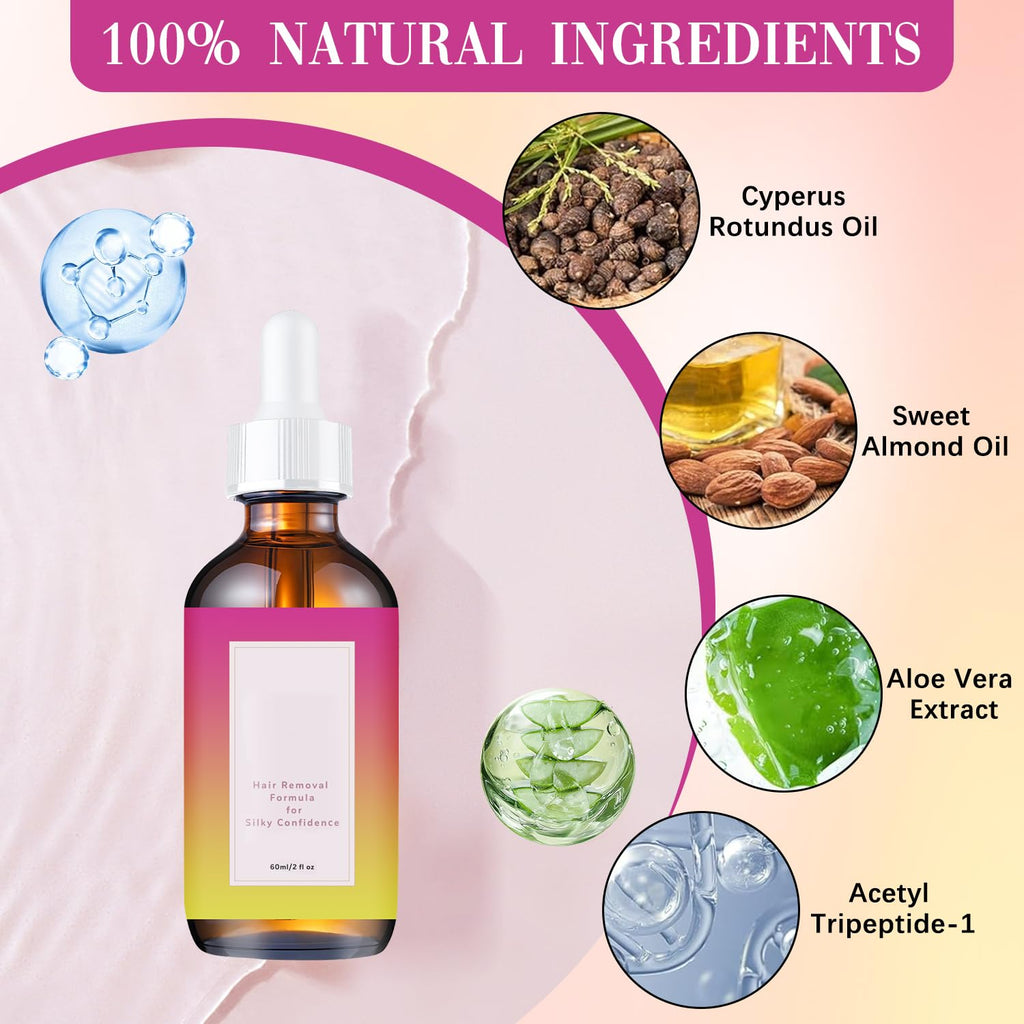 Qynar Rotundus Oil 60ml – Natural Cyperus Rotundus for Hair Reduction and Skin Nourishment (2-Pack)