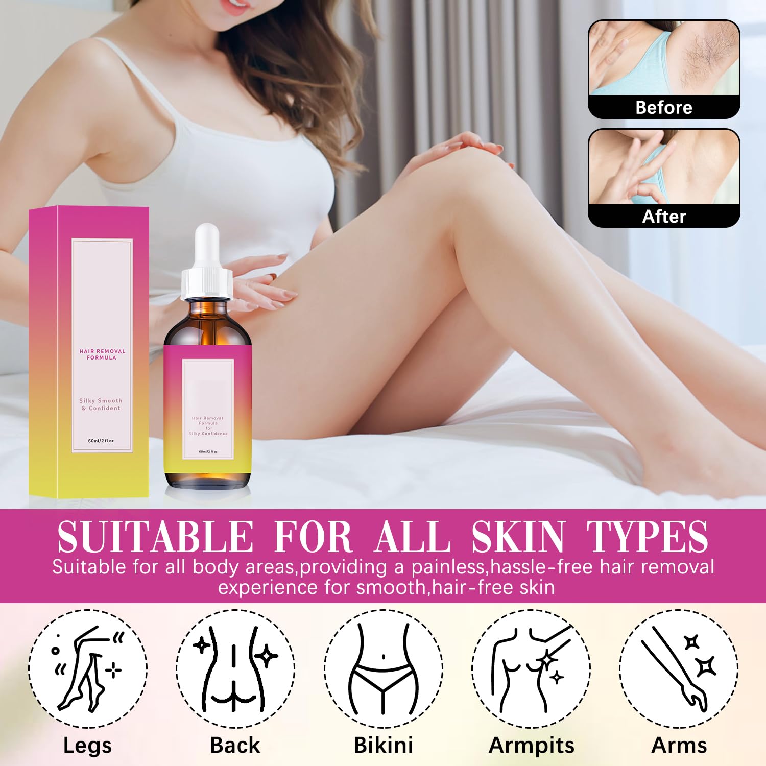 Qynar Rotundus Oil 60ml – Natural Cyperus Rotundus for Hair Reduction and Skin Nourishment (2-Pack)