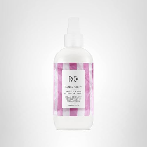 R+Co Candy Stripe Protect + Prep Detangling Spray – Lightweight Leave-In