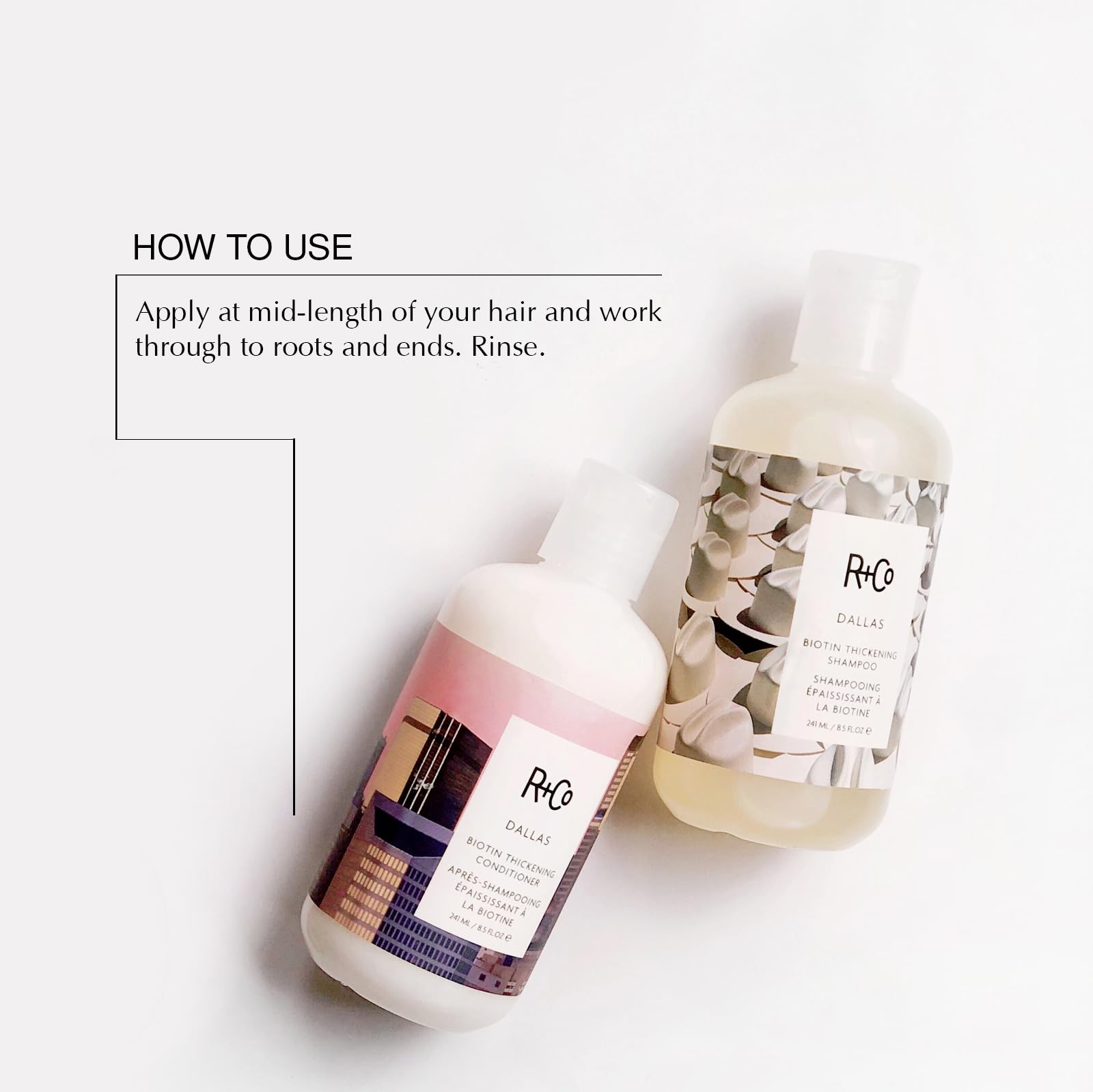 R+Co Dallas Biotin Thickening Shampoo & Conditioner Set | Volume & Strength | Sulfate-Free, Vegan + Cruelty-Free | 8.5oz (Pack of 2)
