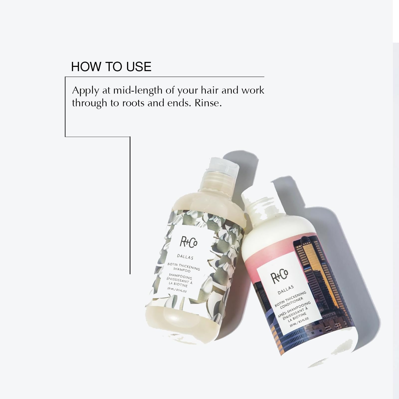 R+Co Dallas Biotin Thickening Shampoo & Conditioner Set | Adds Volume, Strength & Fullness | Sulfate-Free, Vegan + Cruelty-Free | 33.8oz (Pack of 2)