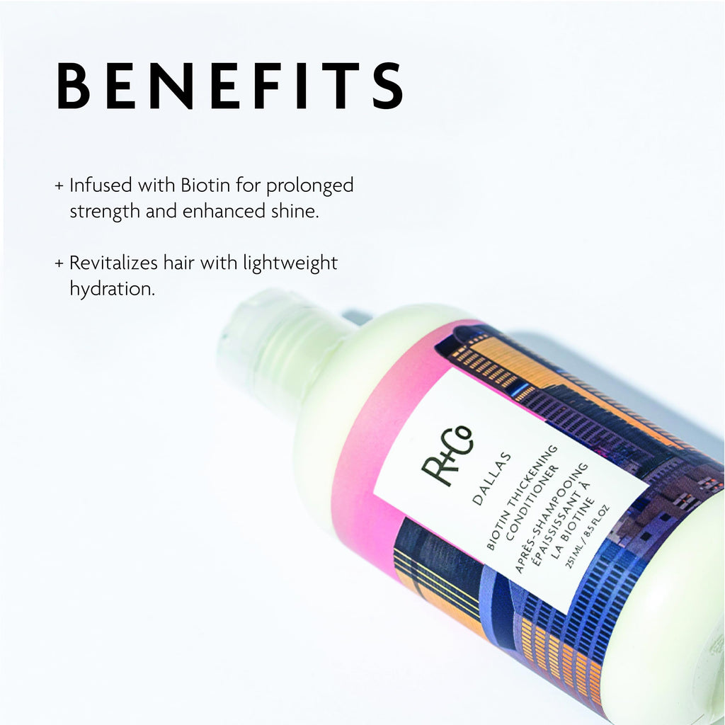 R+Co Dallas Biotin Thickening Conditioner | Weightless Hydration, Volume + Shine | Vegan + Cruelty-Free | 8.5 oz