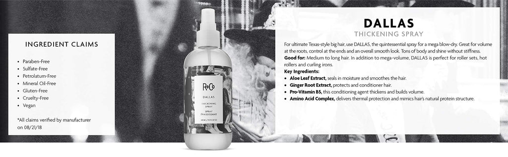 R+Co Dallas Hair Thickening Spray | Volumizing & Texturizing for All Lengths | 8.5 oz