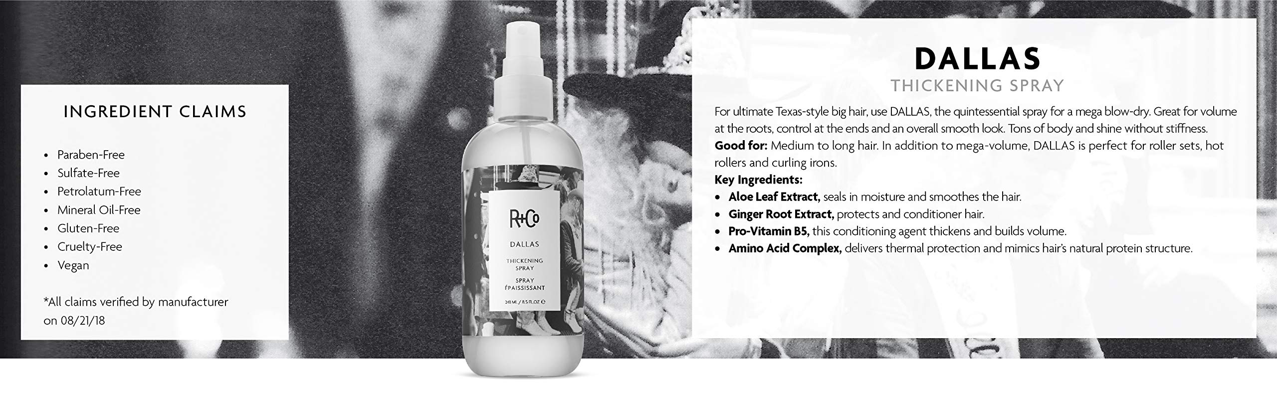 R+Co Dallas Hair Thickening Spray | Volumizing & Texturizing for All Lengths | 8.5 oz