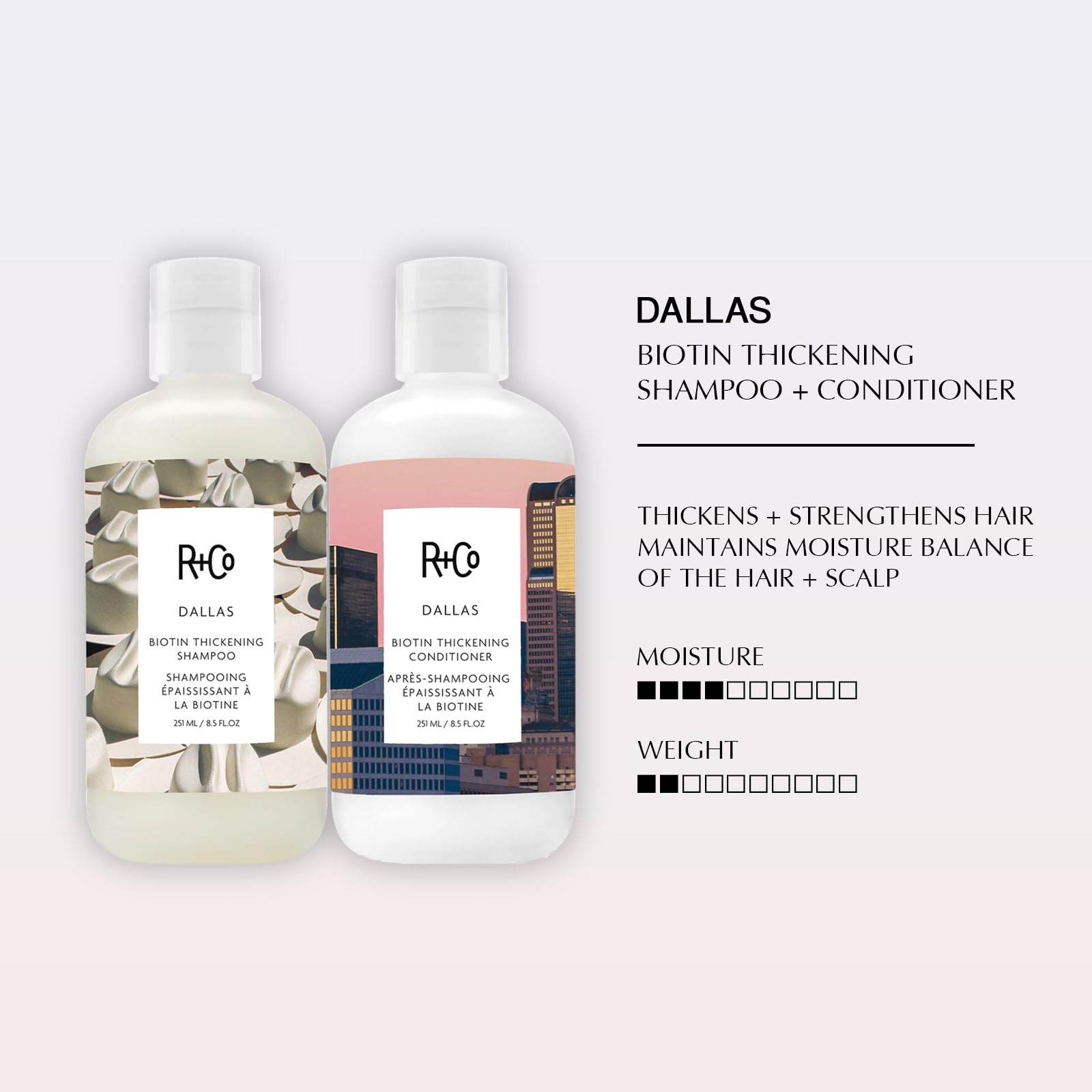 R+Co Dallas Biotin Thickening Shampoo & Conditioner Set | Volume & Strength | Sulfate-Free, Vegan + Cruelty-Free | 8.5oz (Pack of 2)
