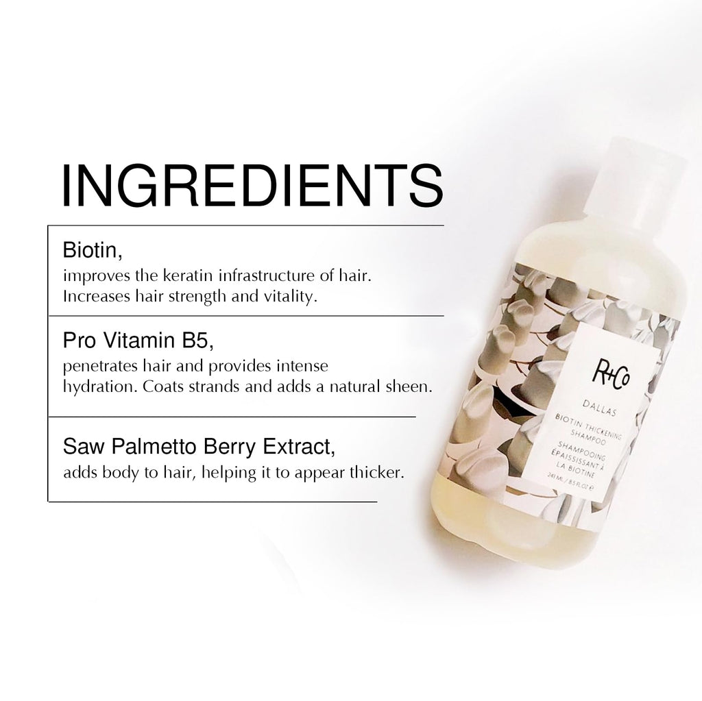 R+Co Dallas Biotin Thickening Shampoo & Conditioner Set | Volume & Strength | Sulfate-Free, Vegan + Cruelty-Free | 8.5oz (Pack of 2)