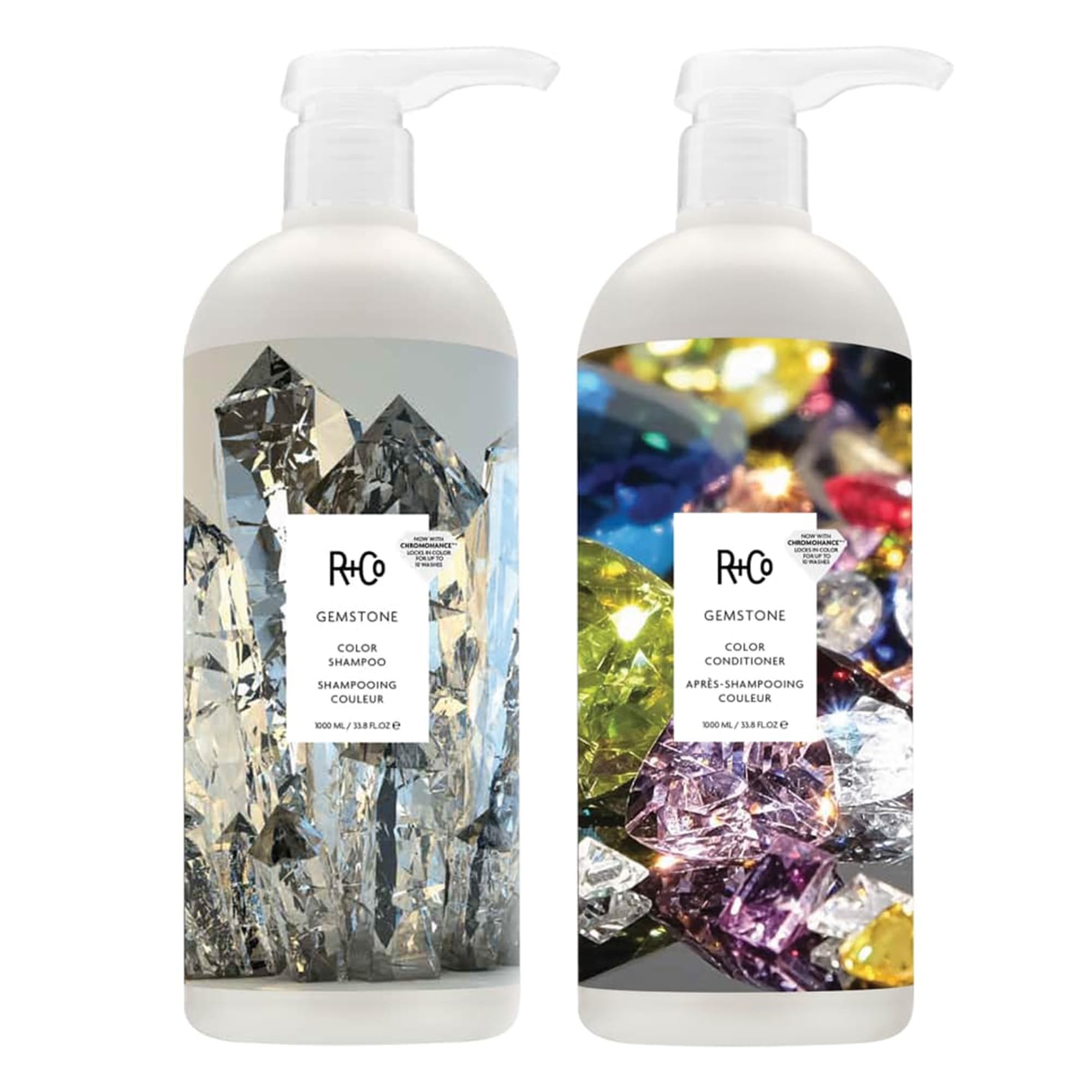 R+Co Gemstone Color Shampoo & Conditioner Set | Color Protection, Repair & Nourishment | Vegan + Cruelty-Free | 33.8oz (Pack of 2)