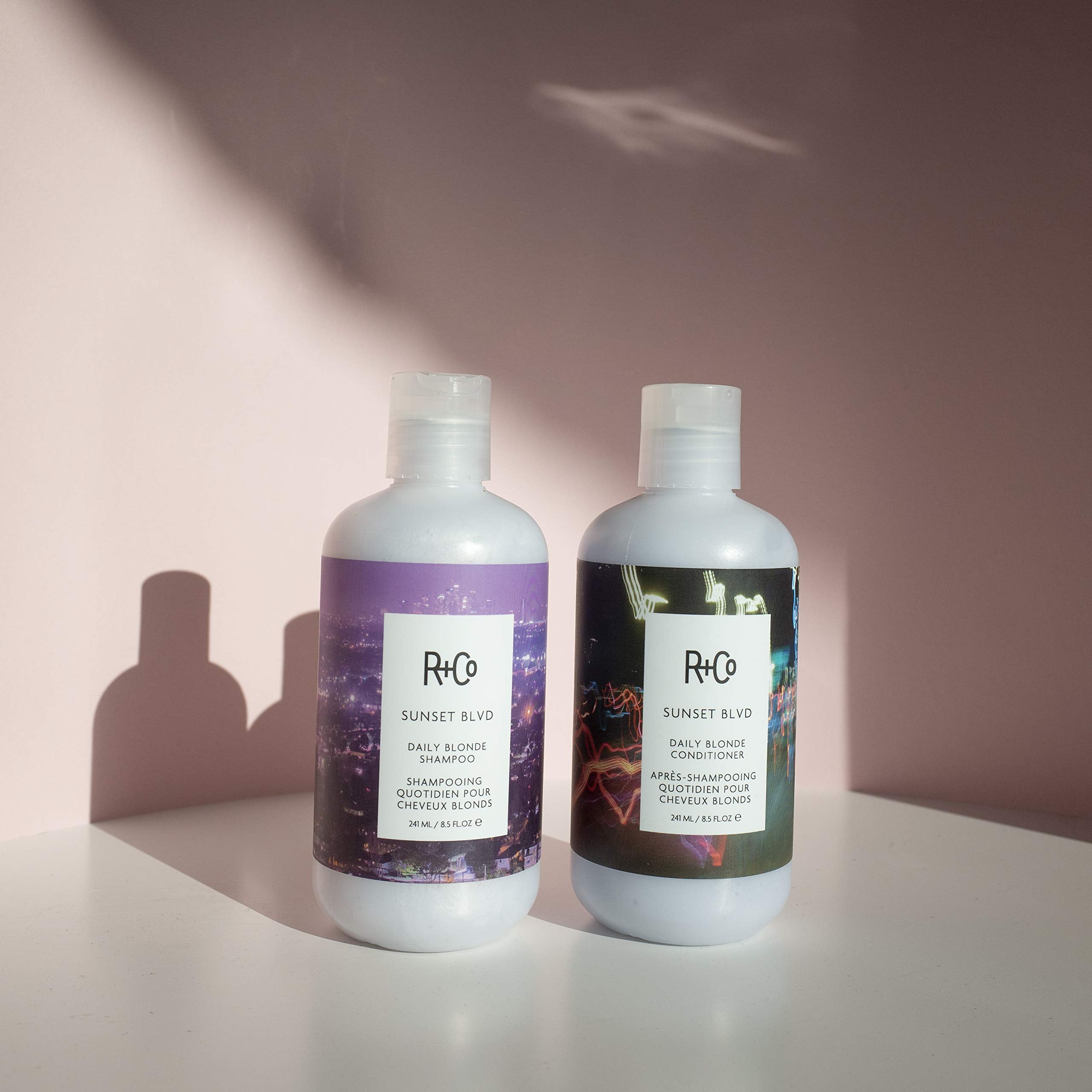R+Co Sunset Blvd Daily Blonde Shampoo + Conditioner Duo — Brighten Blondes & Silvers (8.5 Fl Oz each) Set of 2