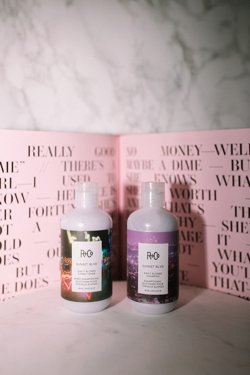 R+Co Sunset Blvd Daily Blonde Shampoo + Conditioner Duo — Brighten Blondes & Silvers (8.5 Fl Oz each) Set of 2