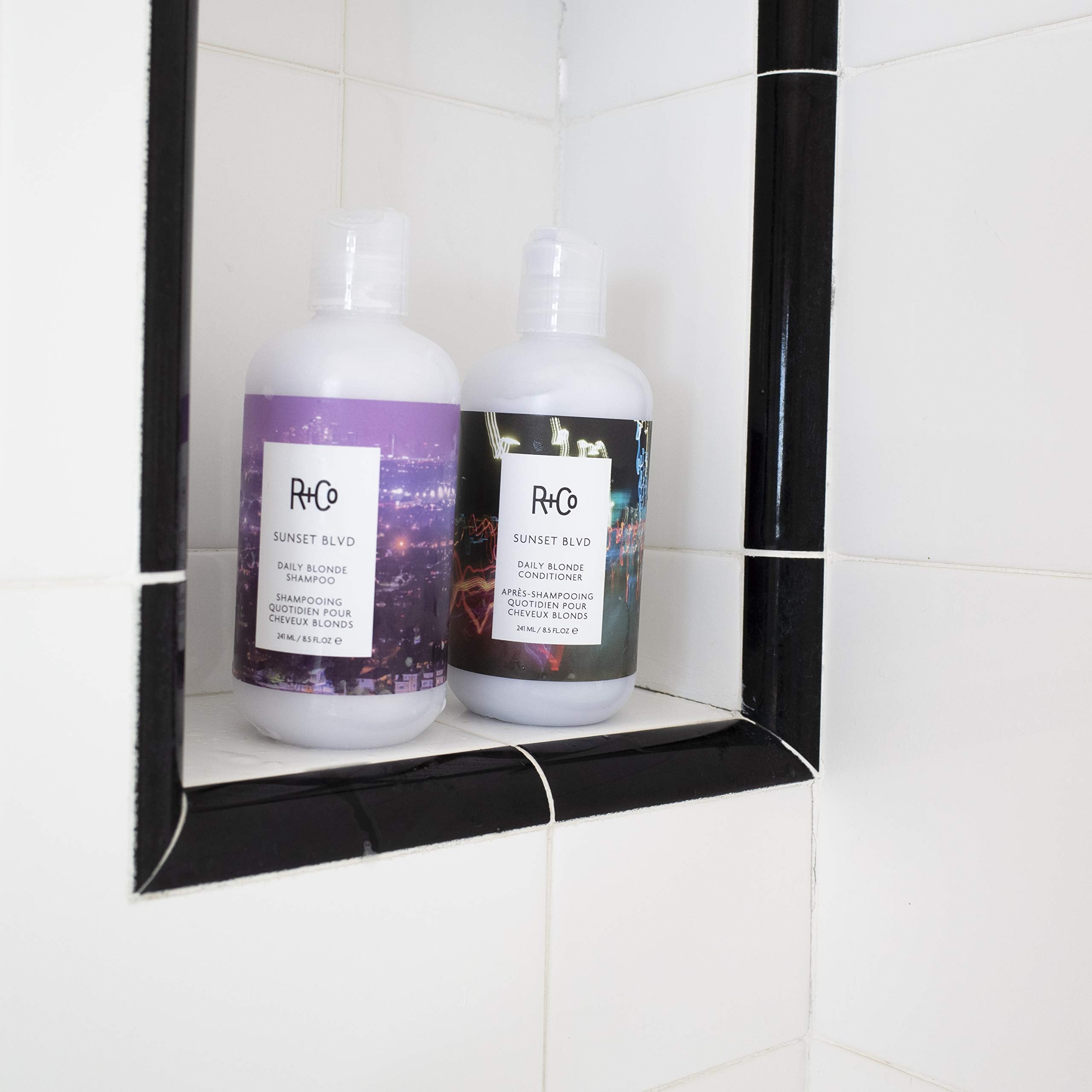 R+Co Sunset Blvd Daily Blonde Shampoo + Conditioner Duo — Brighten Blondes & Silvers (8.5 Fl Oz each) Set of 2