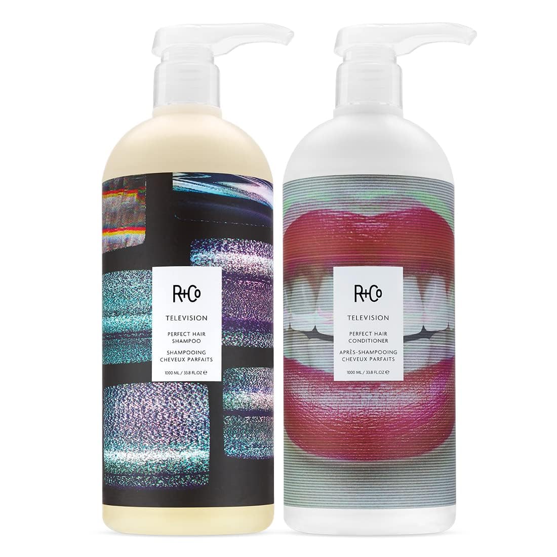 R+Co Television Perfect Hair Shampoo & Conditioner Set — Smooths, Shine & Volume (33.8oz x2)