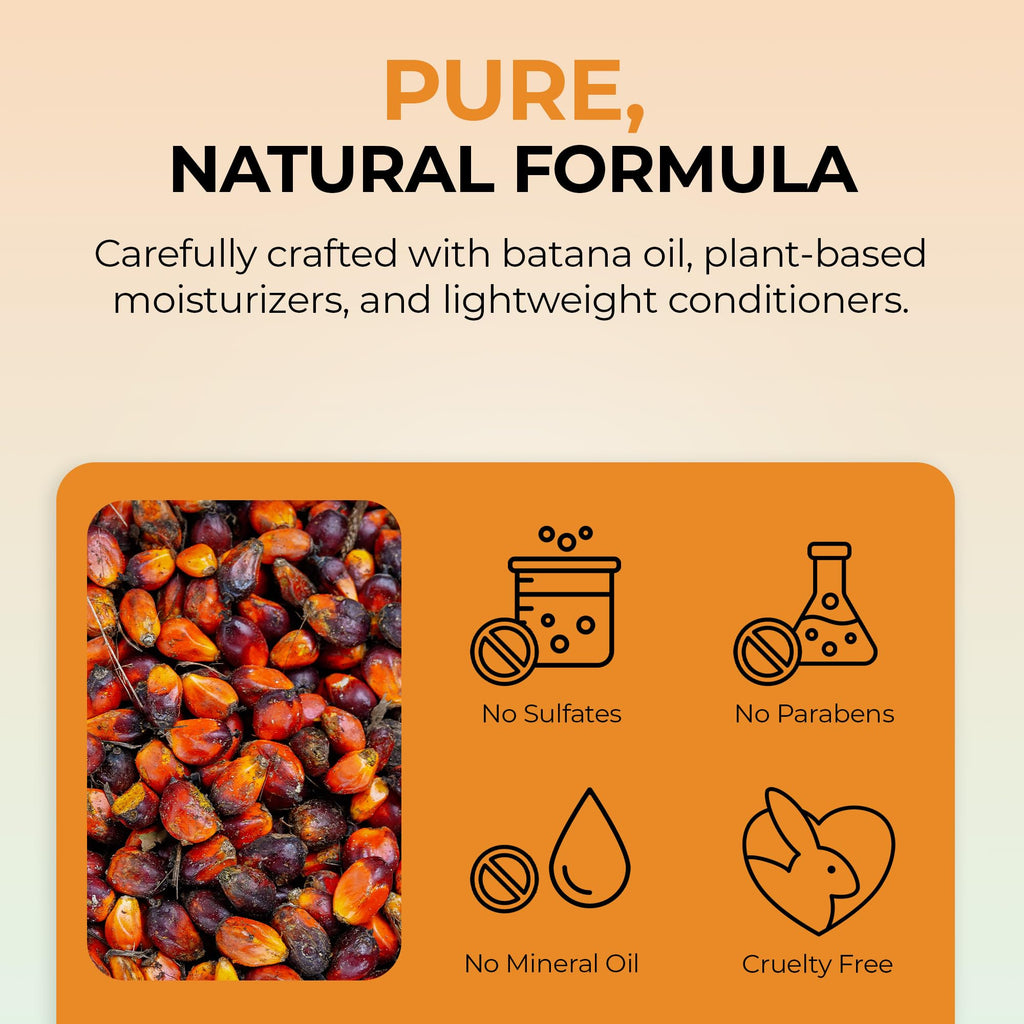 RA COSMETICS Batana Oil Leave-In Conditioner – Strengthens, Hydrates & Frizz Control | Lightweight Curl-Defining Formula | Sulfate & Paraben-Free 16oz
