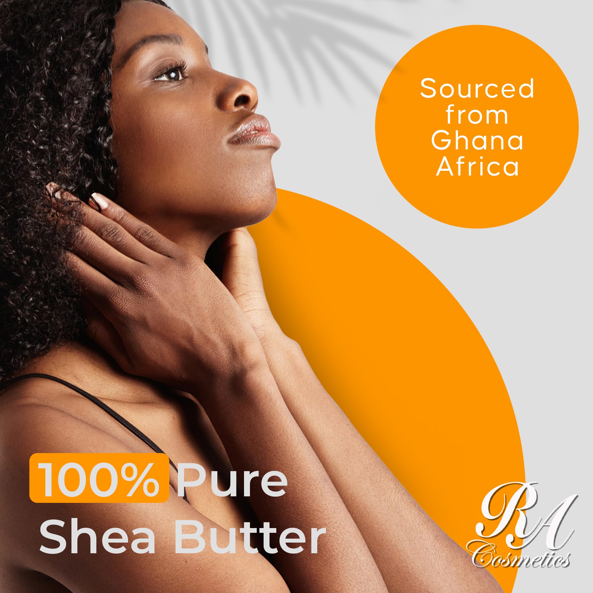 RA COSMETICS 100% Pure Ivory Shea Butter – 16oz Whipped, Raw & Unrefined from Ghana