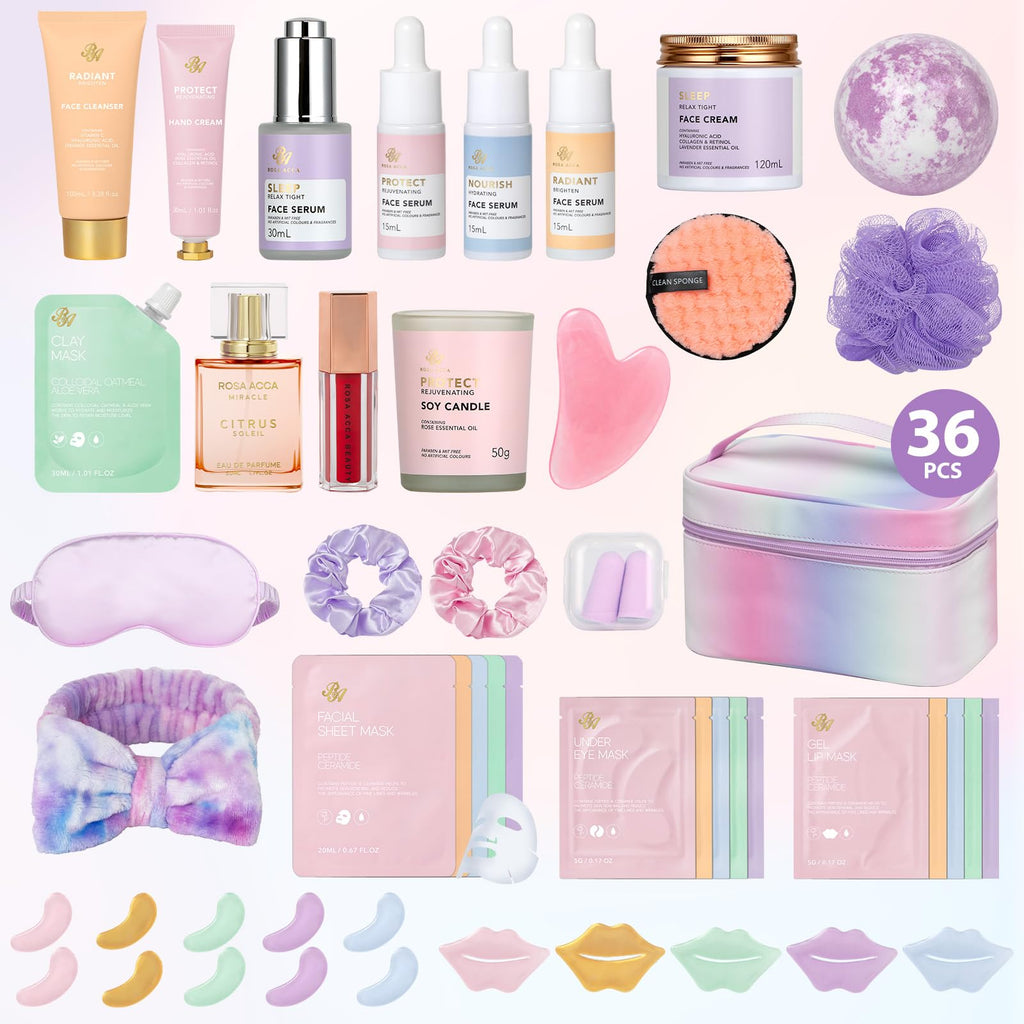 RA ROSA ACCA 36-Piece Skin Care Gift Set for Women – Hydrating Spa Kit